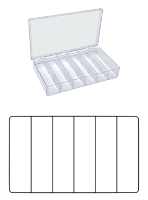Box with 6 compartments