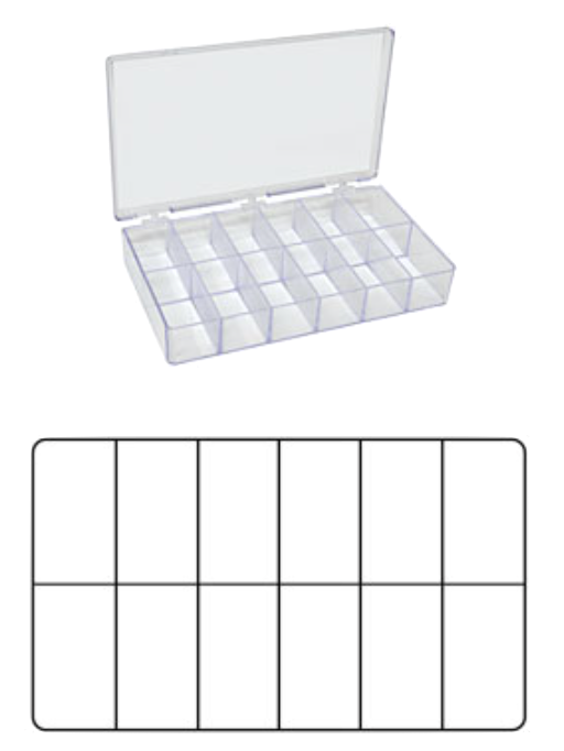 Box with 12 compartments