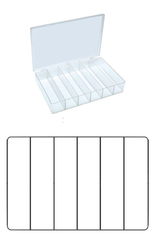 Box with 6 compartments