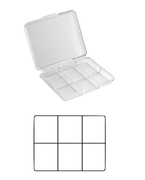 Box with 6 compartments
