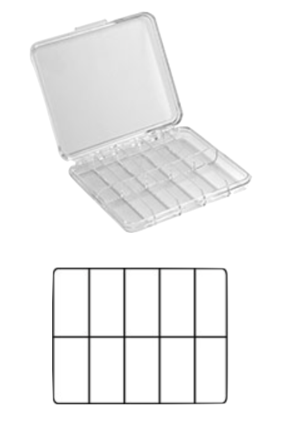 Box with 10 compartments