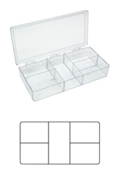 Box with 5 compartments